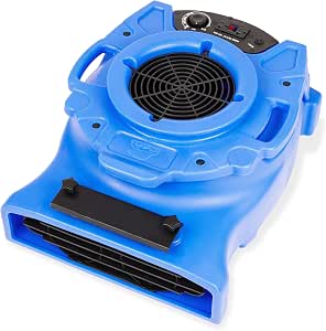 B-Air VENTLO-25 1/4 HP Low Profile Air Mover Carpet Dryer Floor Fan for Water Damage Restoration, Blue