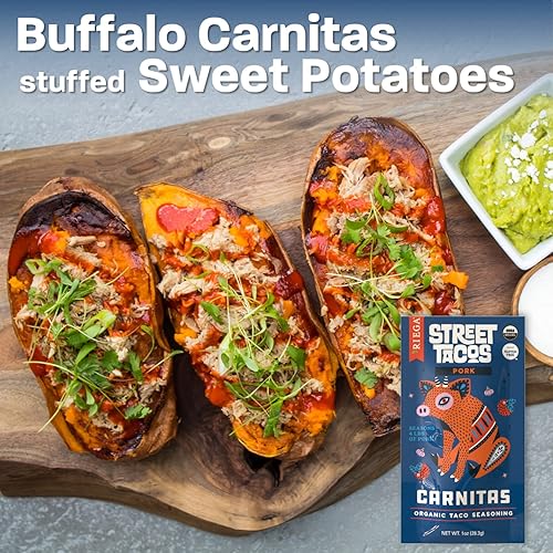 Miniatura 4 de Riega Condimento orgánico para tacos de Carnitas Street, mezcla perfecta para auténticas carnitas de cerdo ralladas en olla de cocción lenta, 1 onza