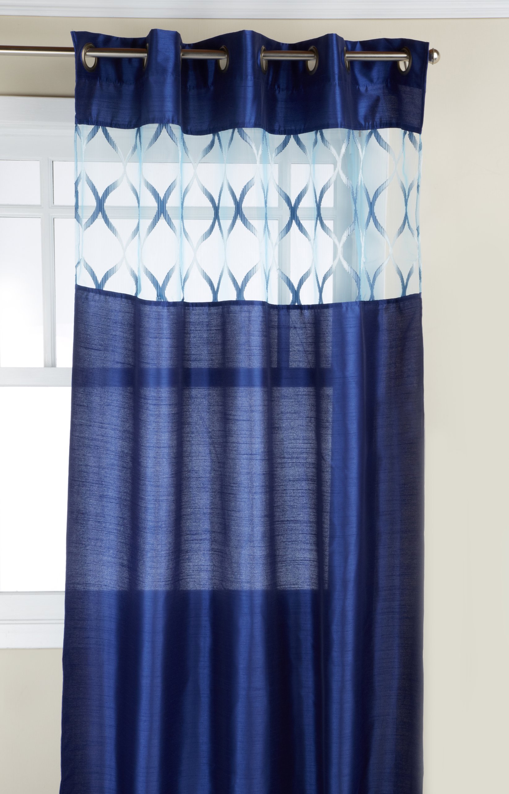 Editex Home Textiles Scala Window Panel, 56 by 84-Inch, Navy