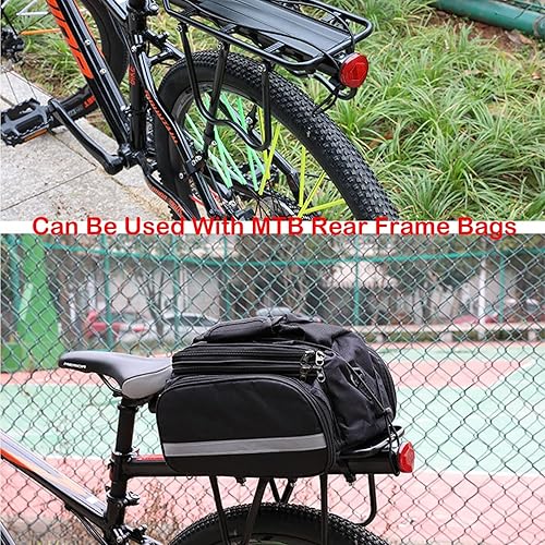 Miniatura 5 de Portaequipajes retráctil para bicicleta, portaequipajes trasero de aleación de aluminio negro, portaequipajes para bicicleta de montaña de