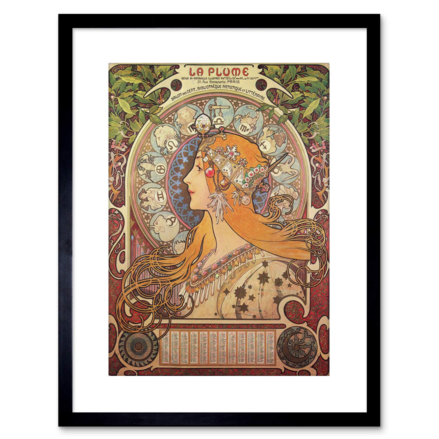 Wee Blue Coo Alphonse Mucha Nouveau Old Master Painting Repro Framed Wall Art Print