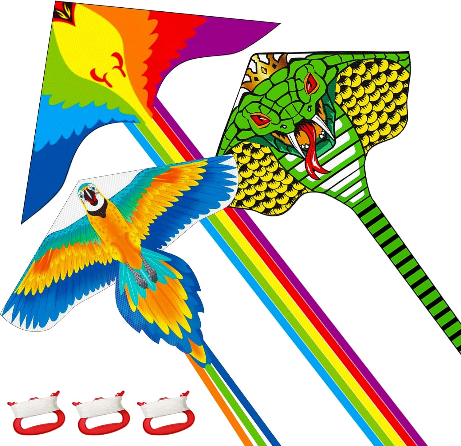 Large Kite for Kids & Adults Easy to Fly 3 Pack Beach