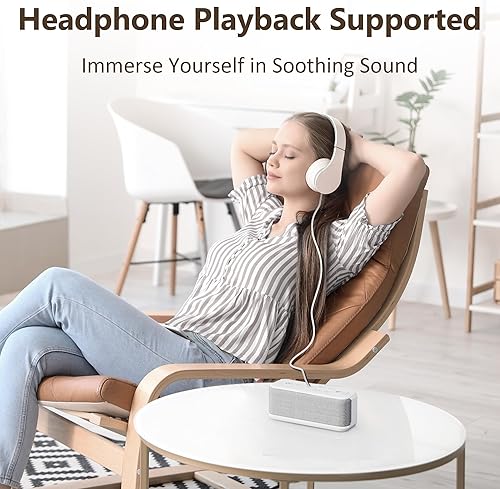 Miniatura 7 de Raynic Máquina de ruido blanco, máquina de ruido de 42 sonidos relajantes, máquina de sonido de batería recargable con 8 volúmenes, 5