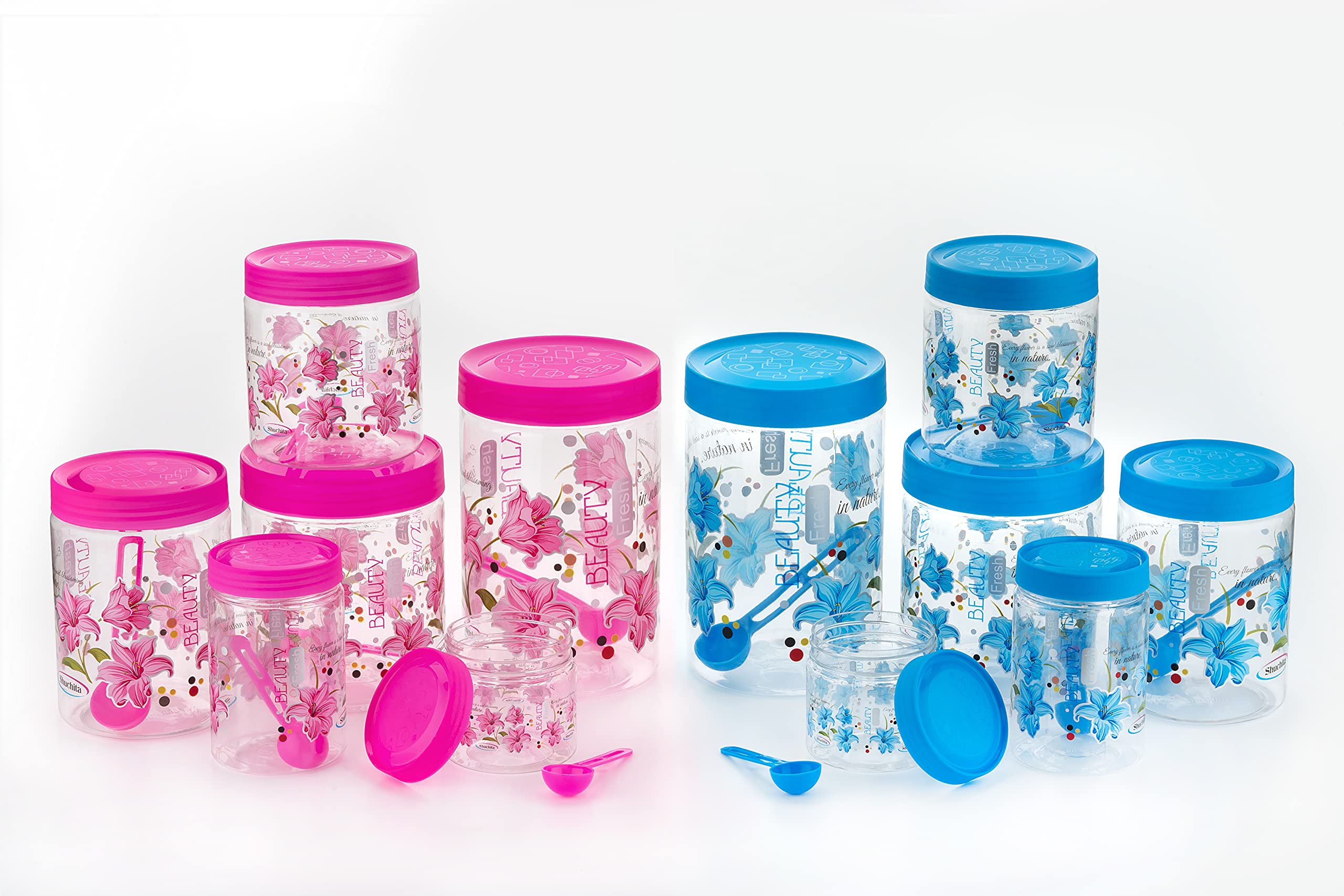 Eos- Building Trust Plastic Airtight Container Set-12-Piece Kitchen Storage With Stainless Steel Lids-Bpa-Free,Stackable Canisters For Freshness-Pet Plastic(200Ml,250Ml,500Ml,1000Ml) Set Of 12-Blue (B0C8J875TD) Amazon Price History, Amazon Price Tracker