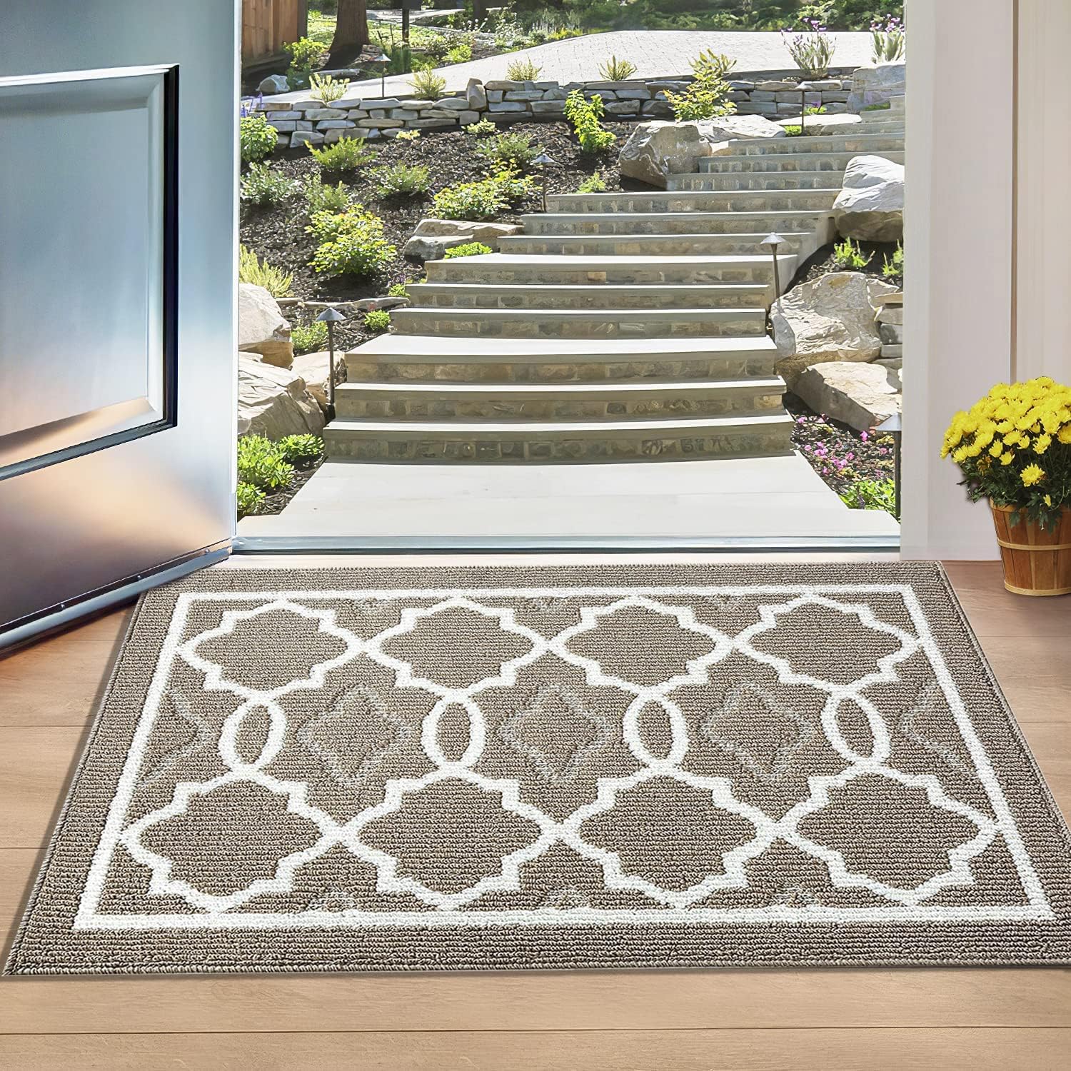 Zerbino Kitcch Beige 40x60cm - Sottile E Assorbente, Perfetto Per Ingresso Casa - Foto 2