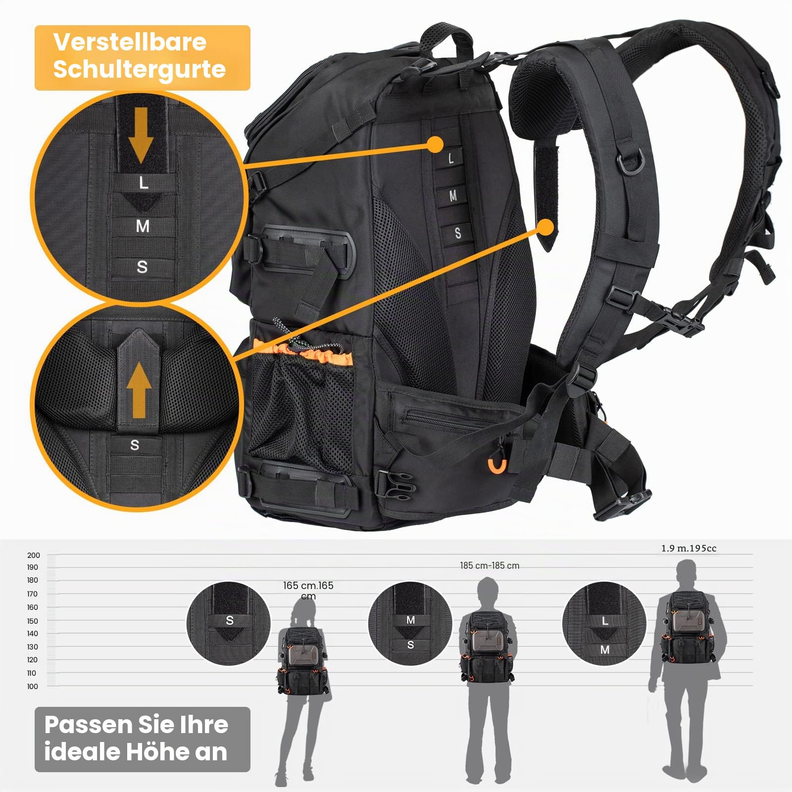 TARION Kamerarucksack Fotorucksack Groß 2-in-1 mit Extra Kameratasche für Spiegelreflex D-SLR(27 Liter, Schwarz)