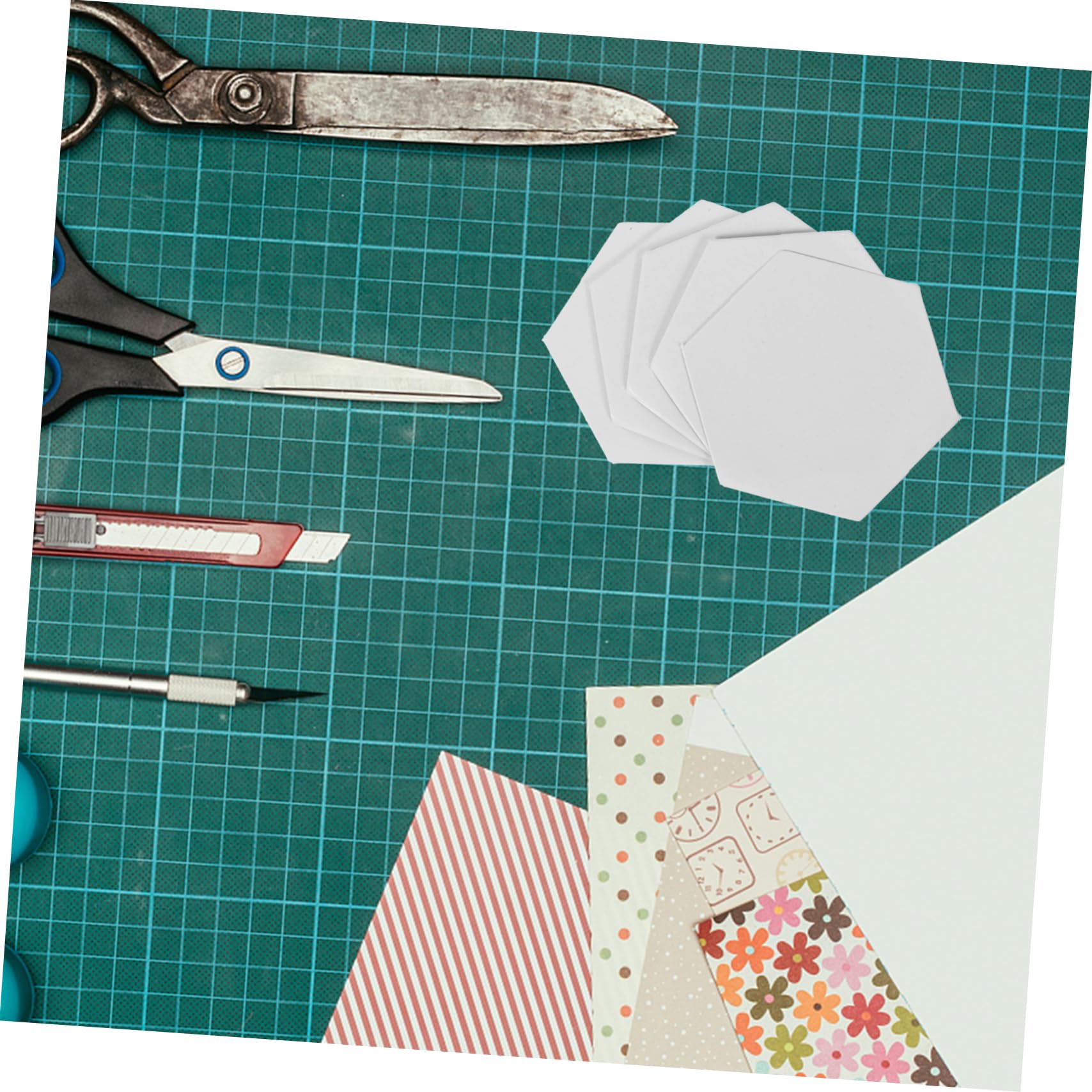 Uonlytech 2 Ensembles Outils De Patchwork Papier Hexagonal Réutilisables Pour Artisanat De Dessin Et Collage Créatif 300 Pièces * 2