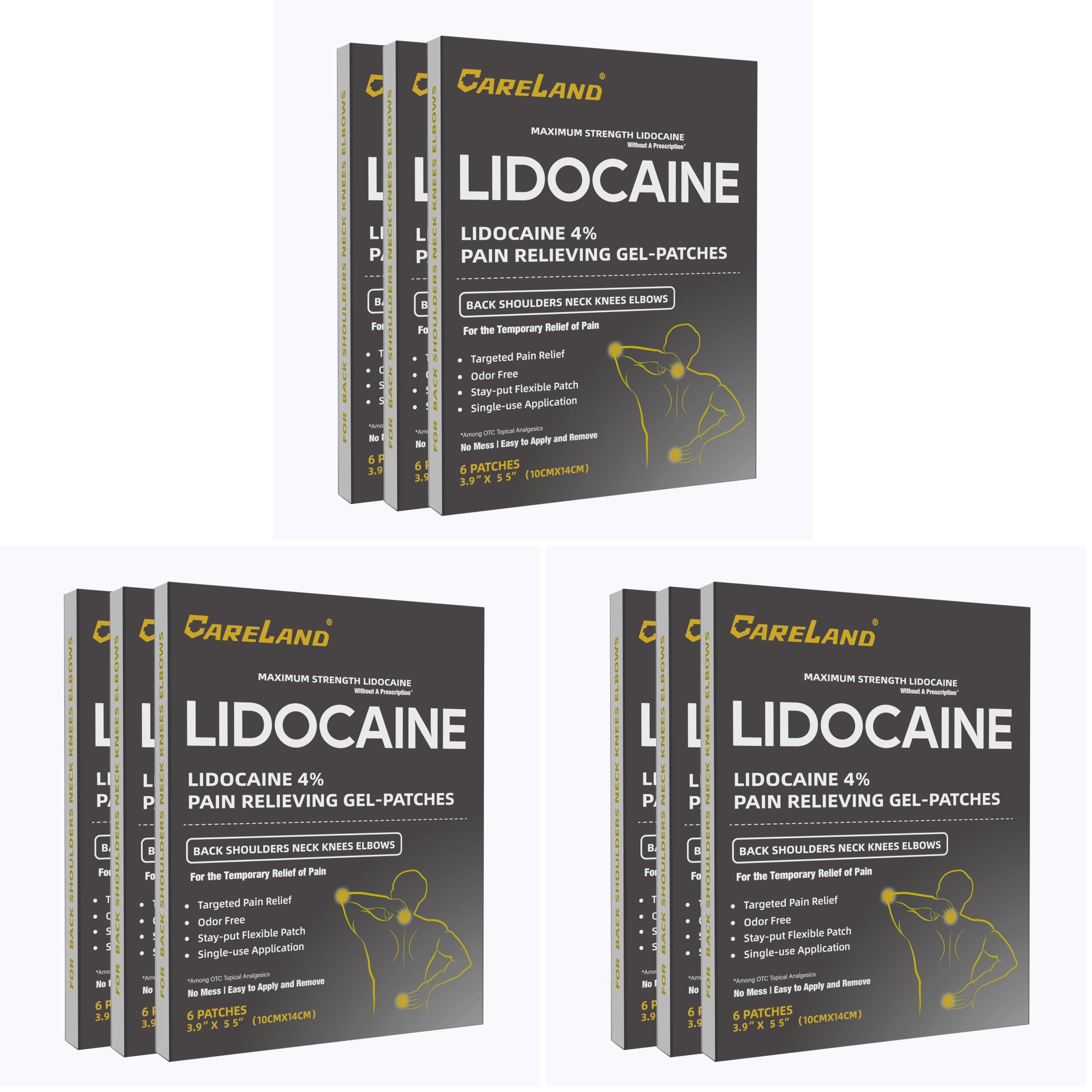 CARELAND 4% Lidocaine Gel Patch, OTC Maximum Strength Pain Relief 35ct Bulk — Amazon image 7