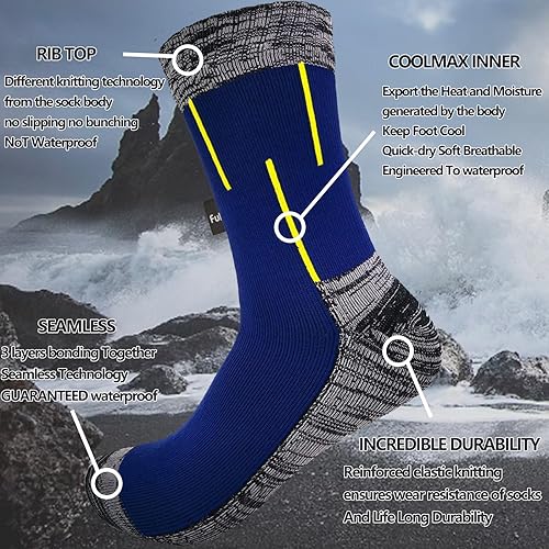 Miniatura 4 de Fullsheild Calcetines de senderismo impermeables para hombre, unisex, transpirables, atléticos, para senderismo, caminata, camino, correr, esquí