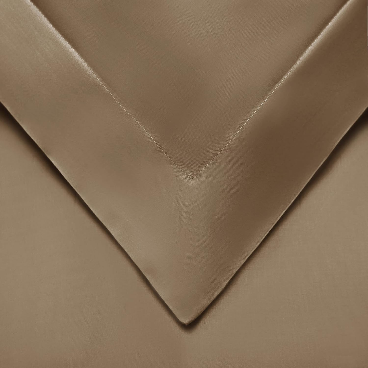 BLUENILEMILLS BNM 300 Thread Count Rayon from Bamboo Duvet Cover Set, Cooling, Silky Soft, Lightweight Bedding, Master Bedroom, Guest Bed, Includes; 1 Duvet Cover, 2 Pillow Shams, Full/Queen, Taupe