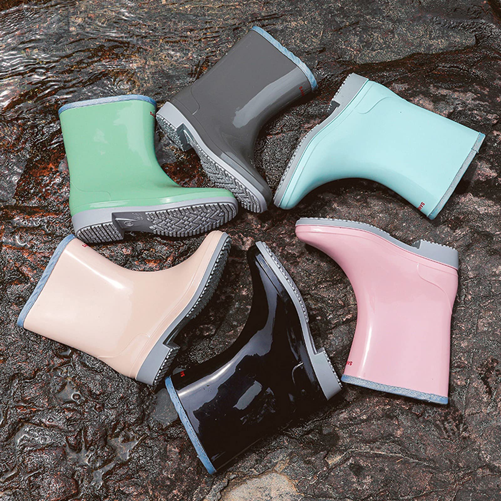 Botas de lluvia para mujer, impermeables, botines de goma, botines de goma, botines de lluvia, botas de agua, botas de jardín, antideslizantes, botas de lluvia, botas de lluvia