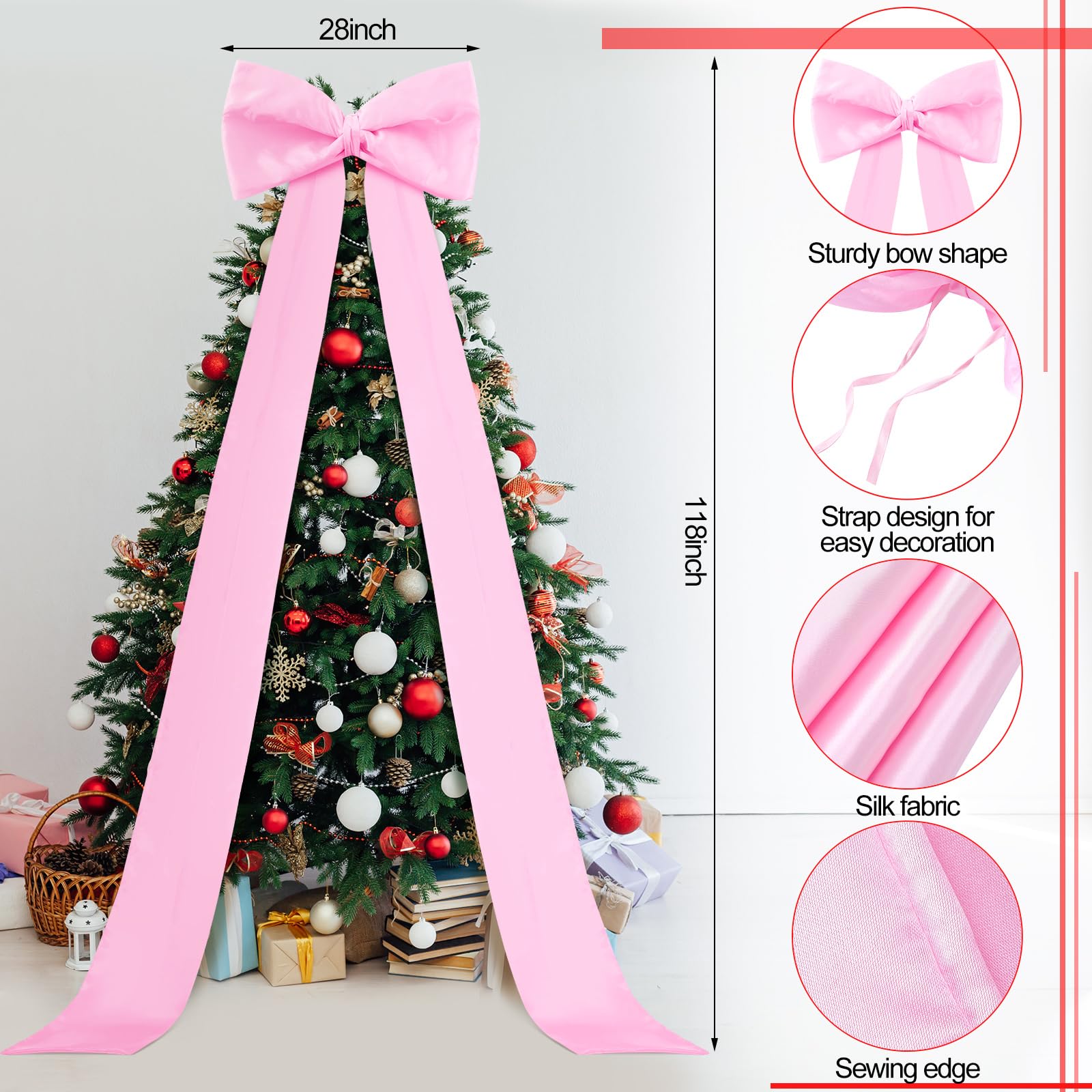 Satin Bridal Shower Bow 9×17 FT Giant Satin Bow Extra Large Wedding Bow ...