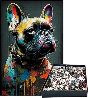 Comprar GreenAnoo - Puzzle para adulto, 1000 piezas, diseño de perro Bulldog francés (50 x 75 cm), diseño de animales Popart