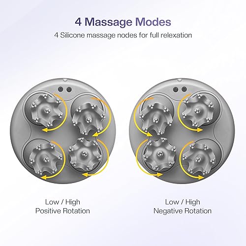 Miniatura 8 de COMFIER Masajeador eléctrico del cuero cabelludo con vibración de múltiples modos, rascador de cabeza portátil de mano para el crecimiento del