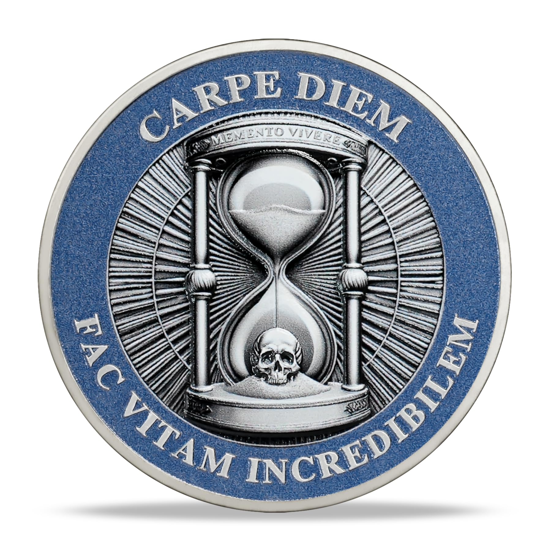 AtSKnSK Memento Mori Moneta Carpe Diem Moneta Teschio Sfida Moneta Fantastica Regali sul tema Stoicismo Medaglione Stoico Memoriale Moneta Regali Memento Moneta Memento per Moneta