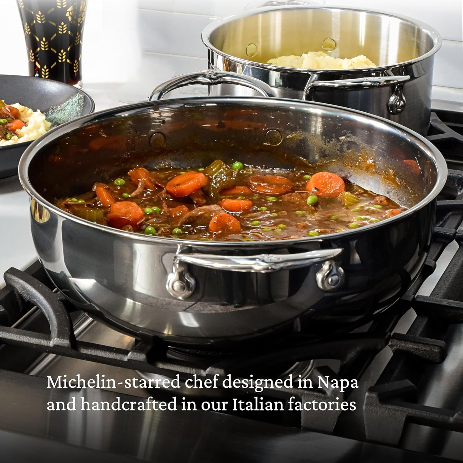 Hestan - NanoBond Collection - Stainless Steel Dutch Oven, Induction Cooktop Compatible, 5 Quart