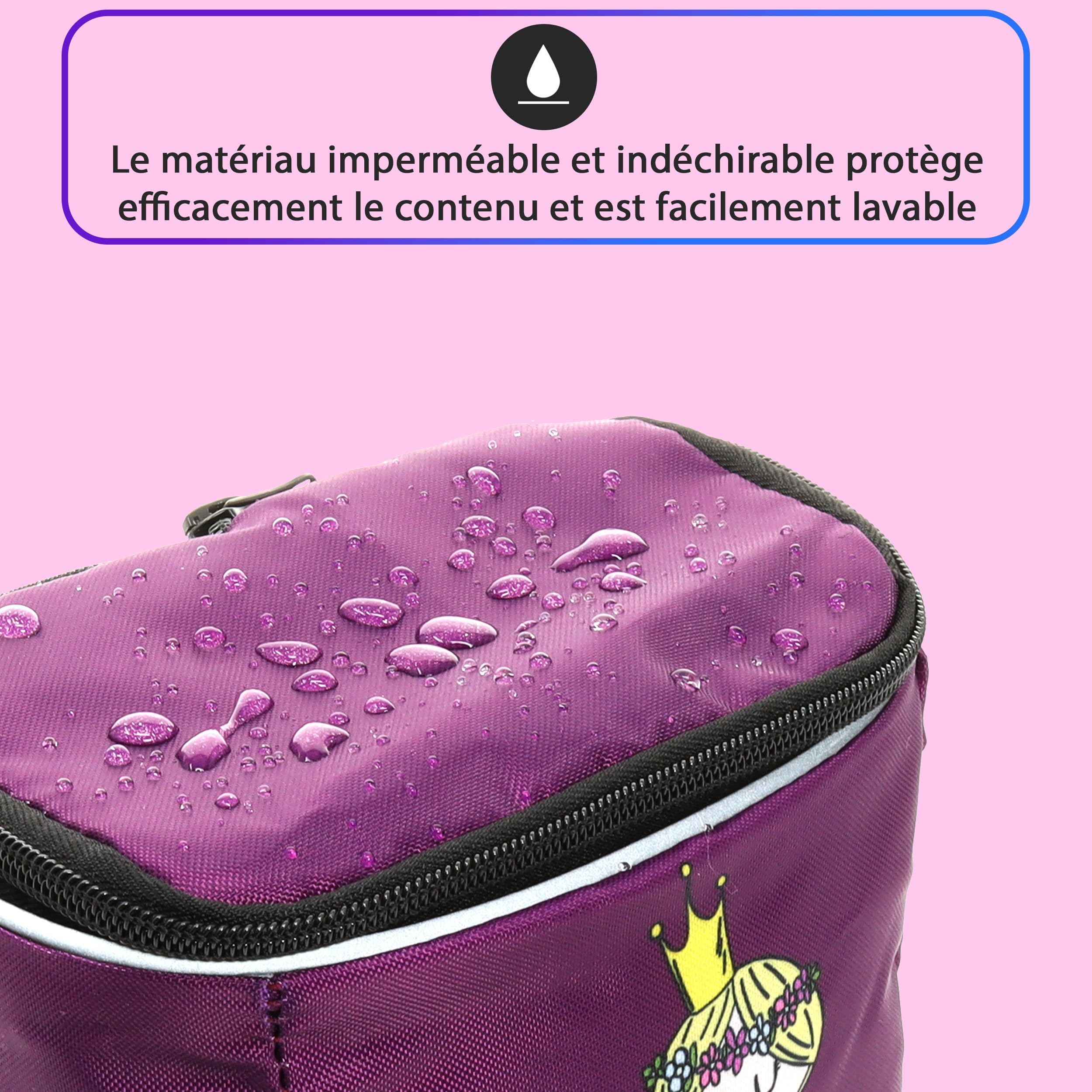 Sacoche De Guidon Enfant Paula Princesse – Couvercle Amovible, Réflecteurs, Fermeture Velcro, Poche Intérieure