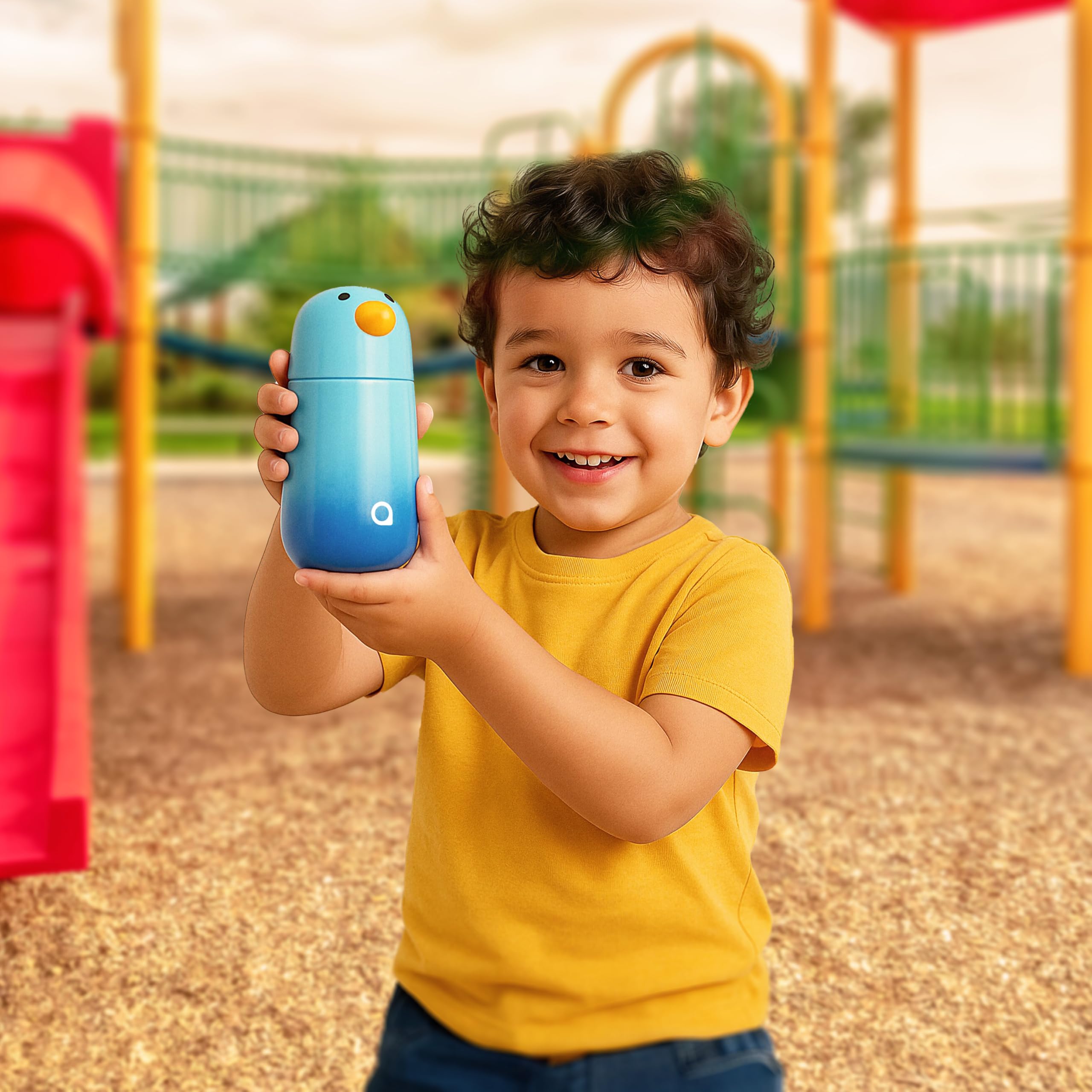 Aquafloow Botella Termica niños 280ml – Botella Agua Acero Inoxidable Infantil sin BPA, doble pared para agua fría y Caliente, Cantimplora infantil colegio y guardería- Motivo Pingüino