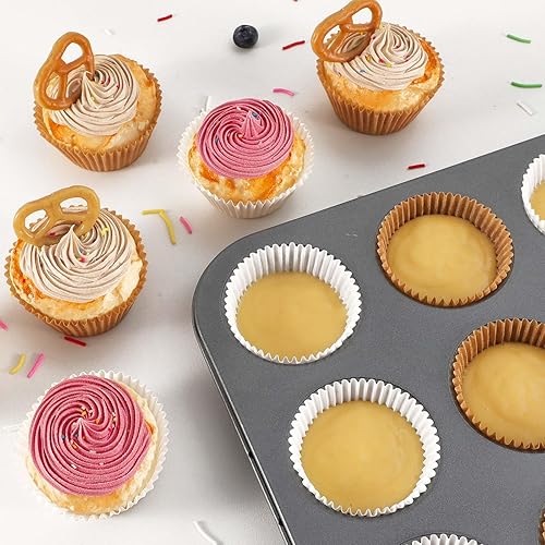 Miniatura 5 de Gifbera Forros naturales para magdalenas estándar, 1000 unidades, sin blanquear a prueba de grasa para hornear