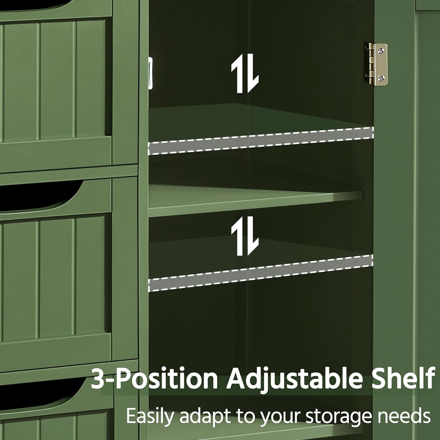 Adjustable shelf in the cabinet cupboard