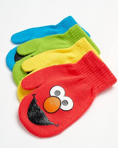 Miniatura 3 de Sesame Street Manoplas para niños pequeños Elmo, monstruo de las galletas, pájaro grande, Oscar el Grouch (2T-4T)