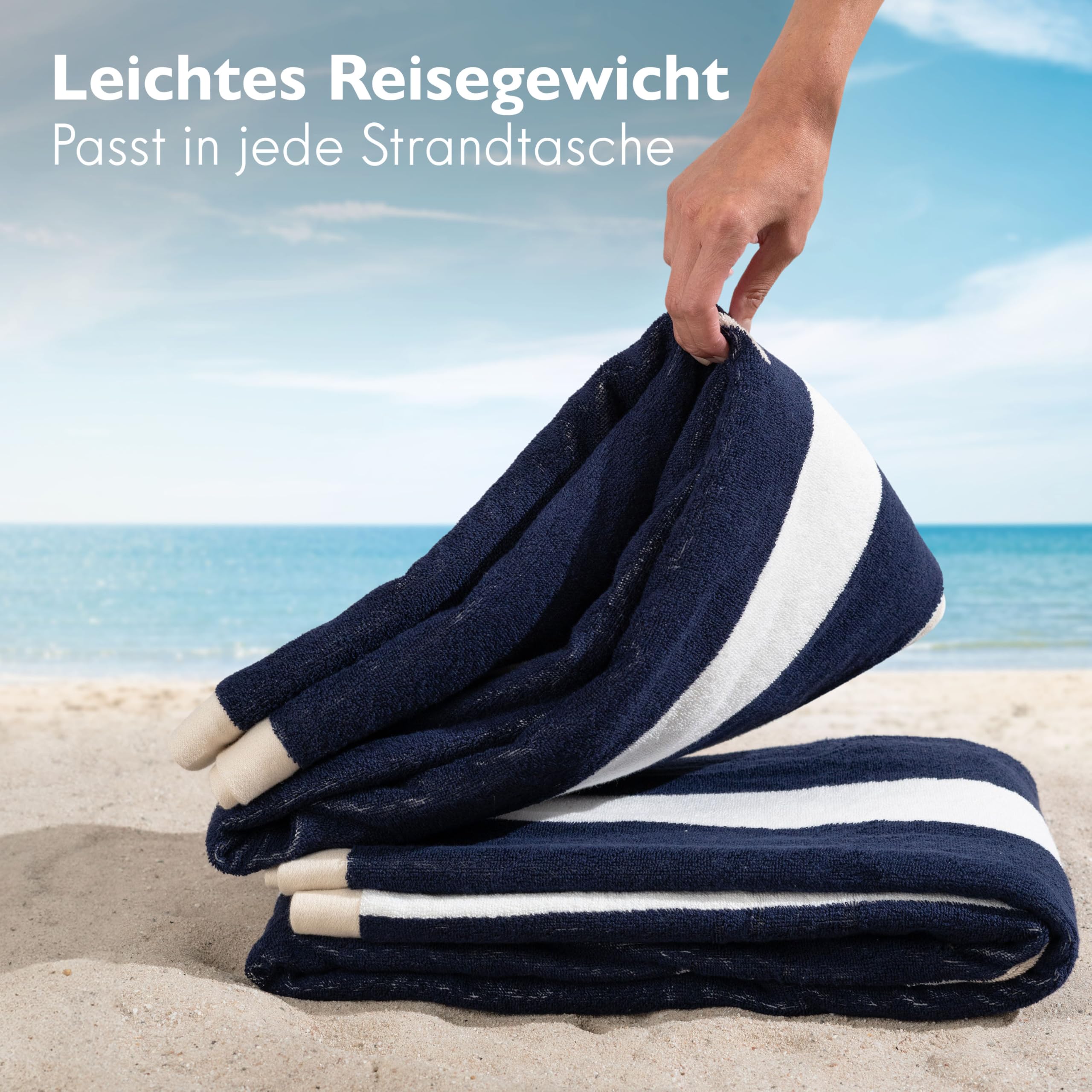 Liebenstein® Premium Strandtuch Beach Society – 100x180 cm – softig weiches Strandhandtuch mit stylischem Muster - aus 100% feinster Baumwolle in Portugal gefertigt