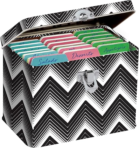 Find It FT07589 - Tarjetas de índice con pestañas, 3 x 5 pulgadas, colores surtidos, paquete de 288 con caja de ficha de índice, patrón de cheurón,