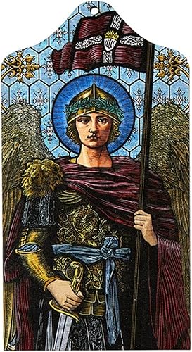 Needzo Arte de pared de San Miguel Arcángel, placa de madera a todo color, decoración católica para colgar para el hogar o la iglesia, regalo de