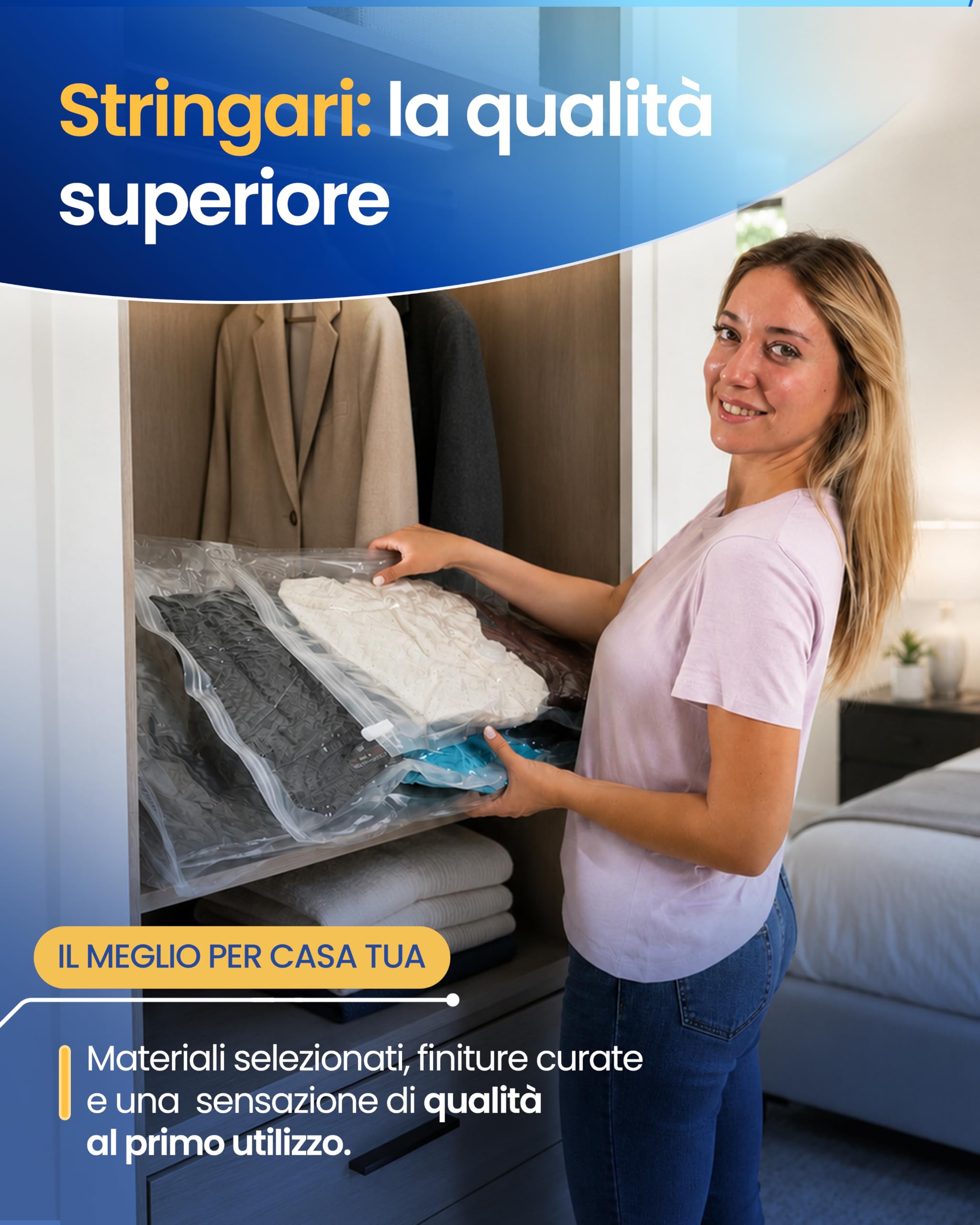 Stringari 15XL – Vakuumbeutel für Kleidung – Hochwertige Taschen für Daunendecken