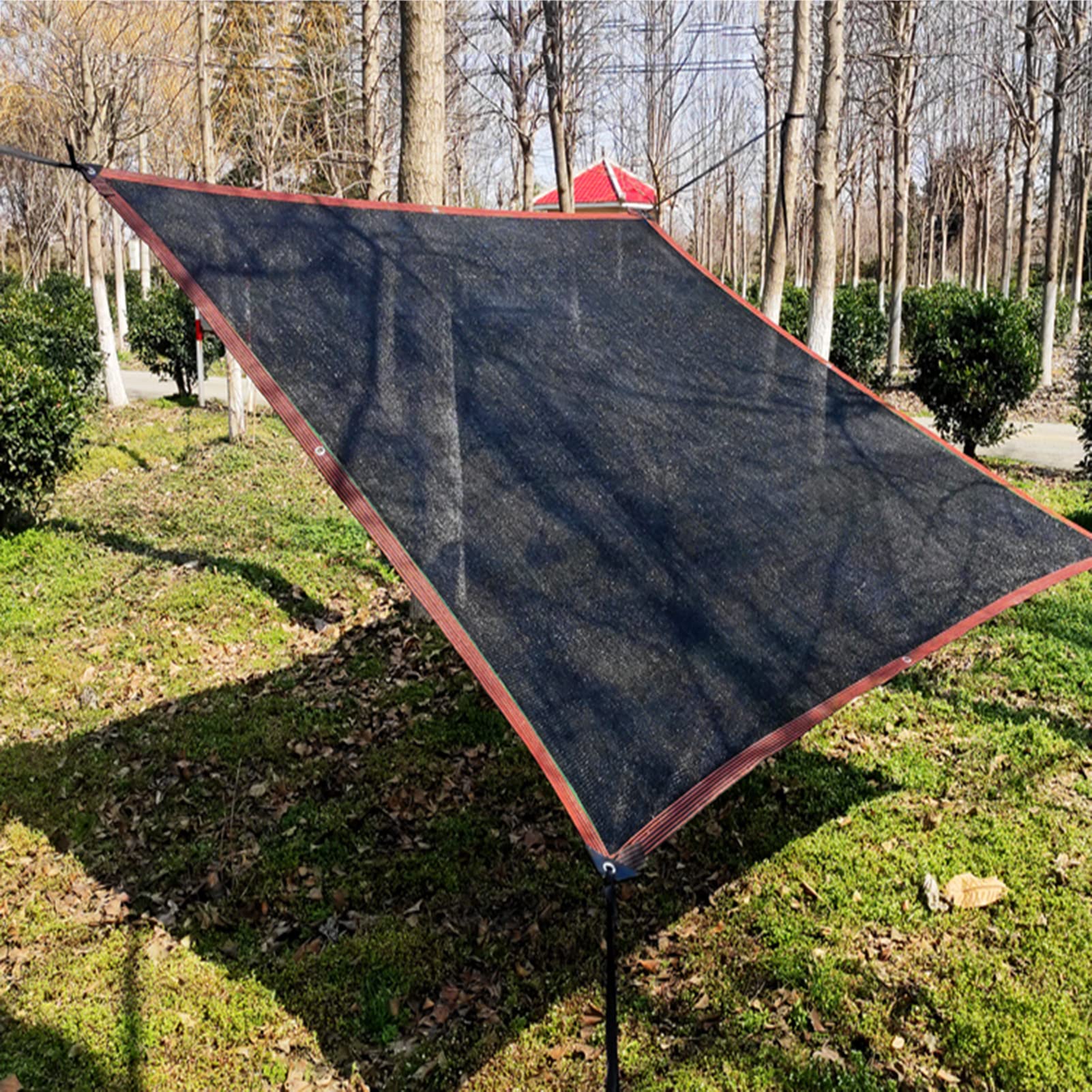 Zewnętrzny żagiel przeciwsłoneczny, odporny na promieniowanie UV, 80–85% zadaszenie ogrodowe z przelotkami, do patio, balkonu, pergoli, 9 x 12 m, idealny do relaksu na podwórku