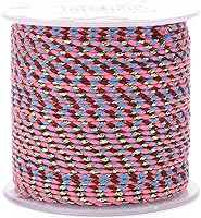 Vista 6 de Pandahall - Cuerda de macramé de 21.8 yardas con alambre dorado, de algodón de 4 capas hecha a mano, cuerda de macramé teñida torcida