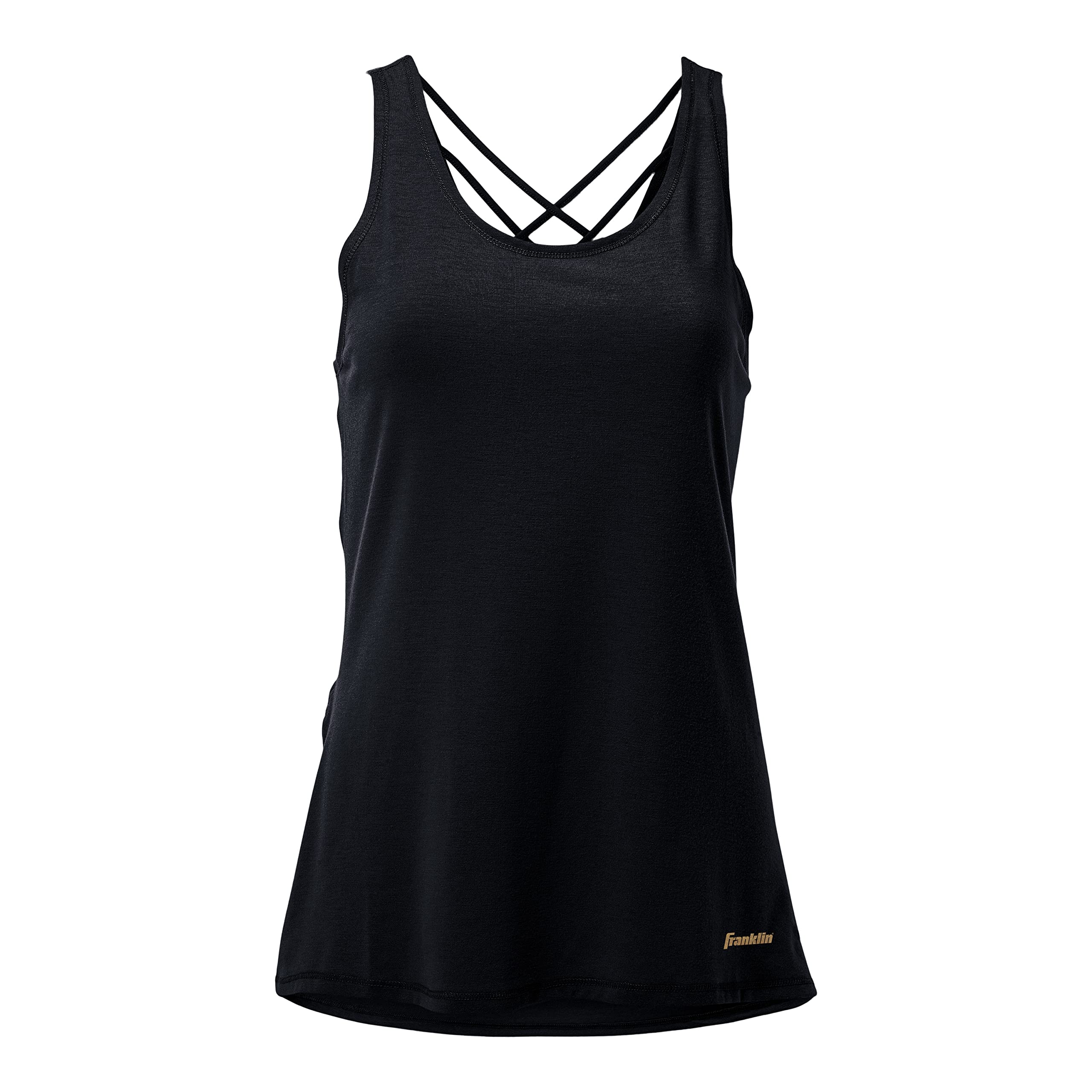 Franklin Sports Damen Tanktop, Schwarz, mit Gitterrücken, Entspannte Passform Tennis-Shirt