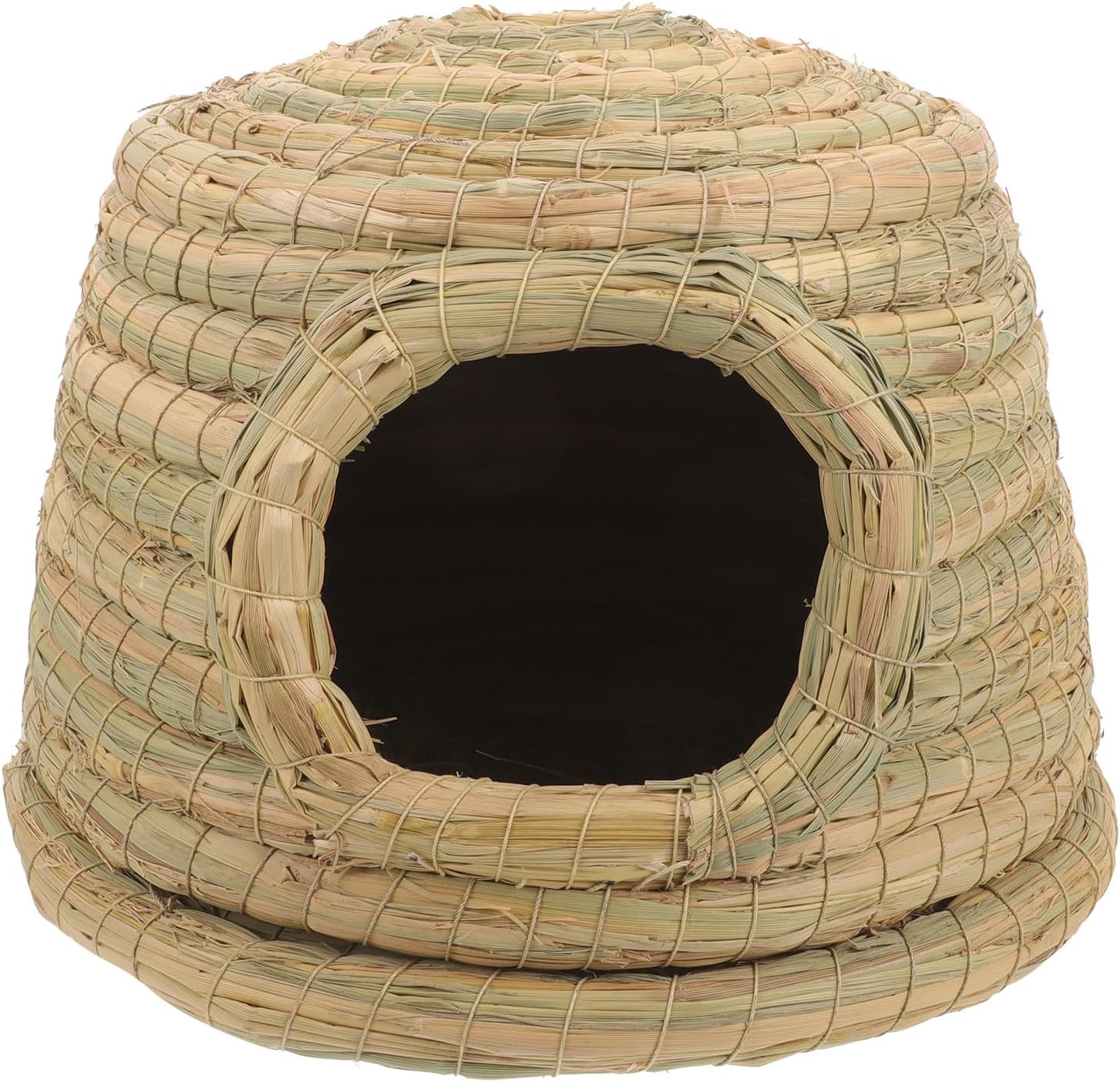 Milisten Bunny Grass Nest Hideout House Small Handwoven Natural Grass Pet Bed Suitable for Rabbits Guinea Pigs Chinchillas Indoor Habitat