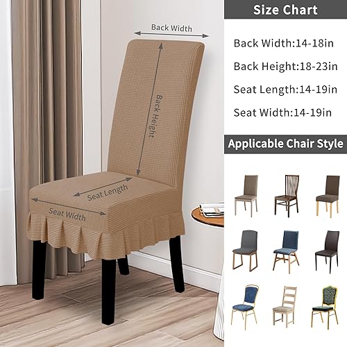 Miniatura 10 de Easy-Going Fundas para sillas de comedor, fundas elásticas para sillas Parsons con falda, fundas para sillas de comedor, restaurante, banquete (6