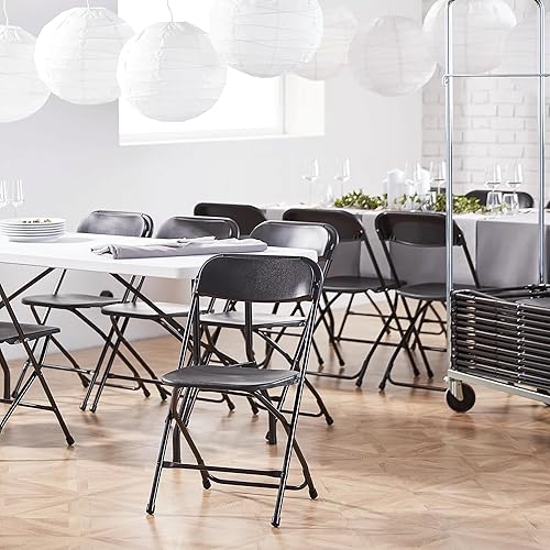 Miniatura 2 de AJP Distributors Paquete de 6 sillas plegables de plástico de alta calidad, capacidad de 650 libras, para bodas, fiestas, exteriores, interiores,