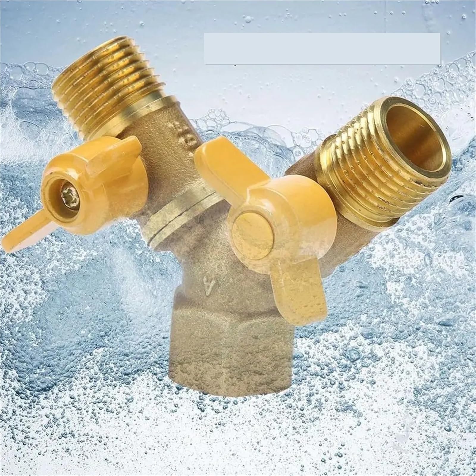 Raccordo Doppio per Tubo Flessibile, 2 connettori a Forma di valvola a Y in Ottone, sdoppiatore d'Acqua, connettore rapido for Tubo da Giardino