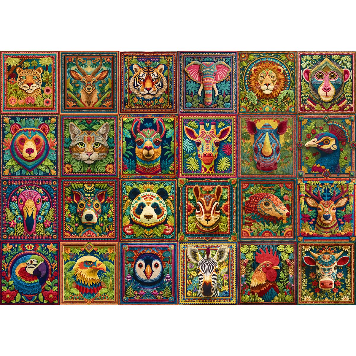 HUADADA Jigsaw Puzzles for Adults 1000 Pieces Family Interactive Games 1000 Piece Jigsaw Puzzles for Adults-Knitted Animals — image 1