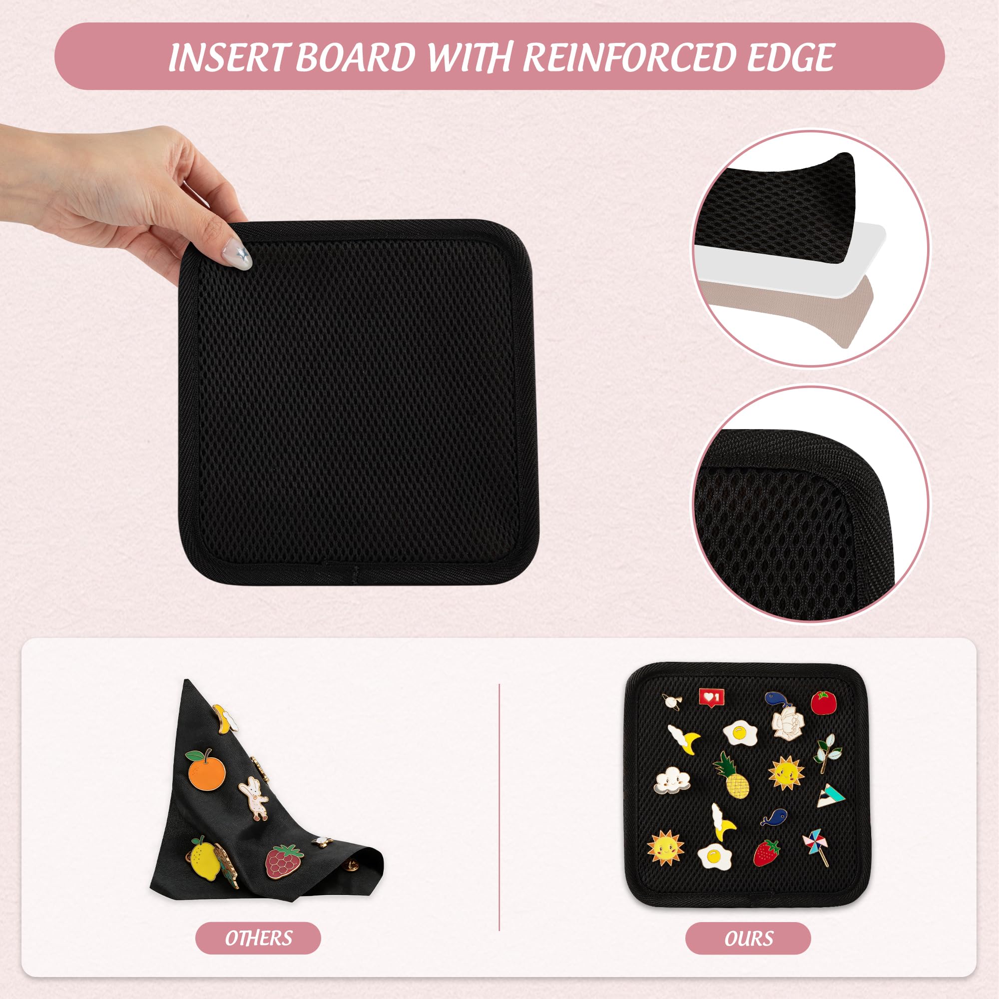 Große Ita Tasche mit 3 Fächern & 2 Einlagen Kawaii Ita Tragetasche zur Pin-Präsentation für Anime & K-Pop Fans, Vielseitige Umhängetasche, Schwarz (Pins NICHT Enthalten)