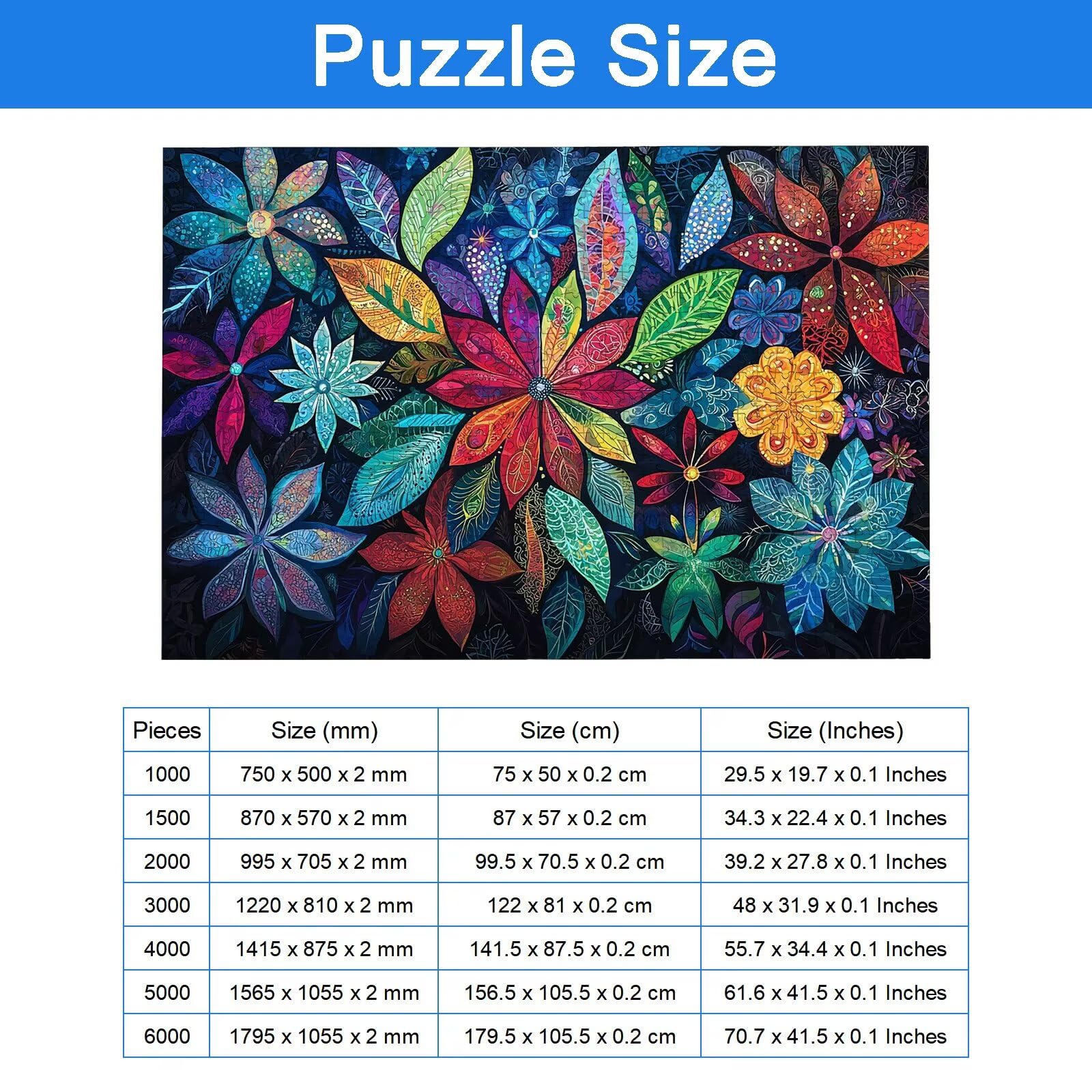 Puzzle 4000 Pezzi Fiore, Puzzle Pianta 4000 Pezzi Arte per Adulti e Bambini, Misura: 141.5x87.5 cm, Puzzles Legno per Adulti con Squisita Scatola di Imballaggio, Idea Regalo Donna, Regalo Uomo, -6857