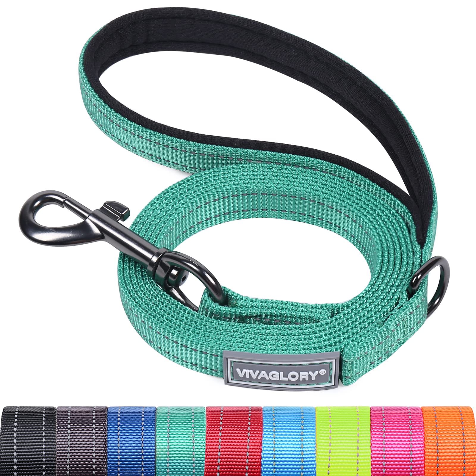 VIVAGLORY Dailyx Dog Leash, Puppy Leash for Training & Walking with Soft Padded Handle, Heavy Duty & Double Layer Nylon for Pet Puppy, 3ft x 1/2in,