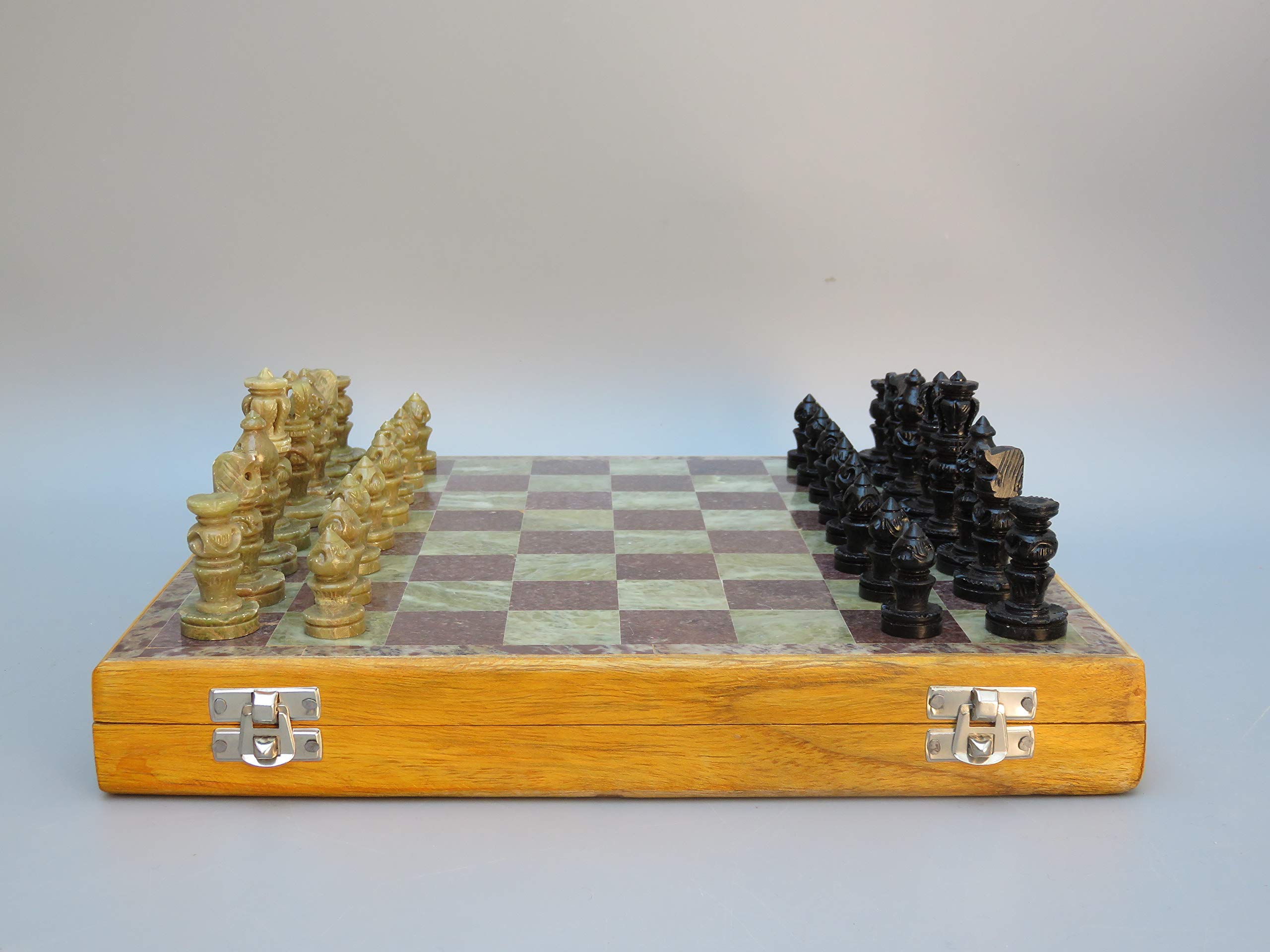Juego de Mesa y ajedrez de Piedra de mármol para niños de 7 años en adelante I para niños y Adultos I Tabla de ajedrez I Juegos de Tabla de Estrategia I