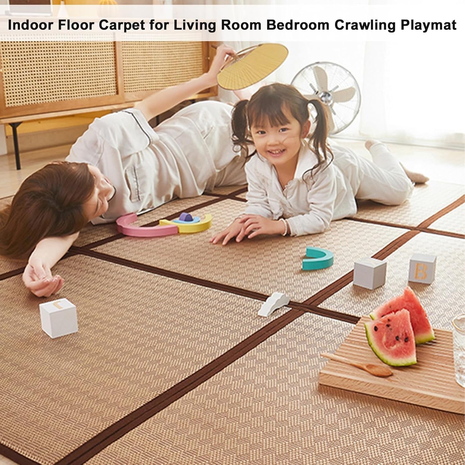 Japanische Spielmatte, rutschfest, atmungsaktiv, Memory-Schaum, Baby-Krabbelmatte, 0,65 x 130 cm, ideal für Säuglinge und Kleinkinder, sichere weiche Oberfläche zum Spielen