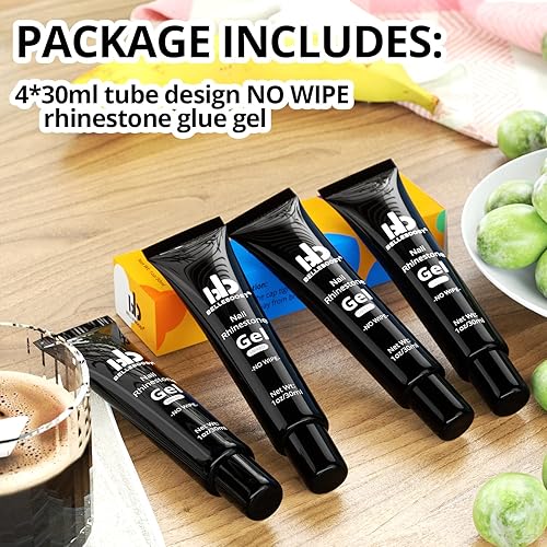 Miniatura 2 de 4 PCS 30ml NO Wipe Nail Rhinestone Glue Gel Super Strong Adhesive Nail Art Gem Stone Diamond Jewelry Crystals Beads Charms Gel for Professional and