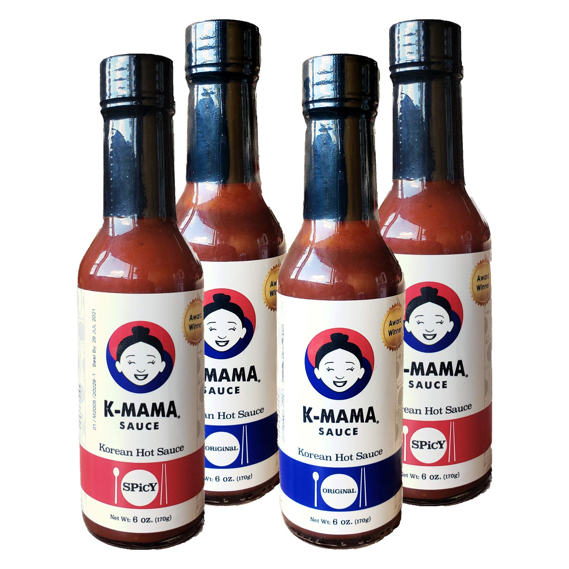 K-MamaAll-Purpose Gochujang Korean Hot Sauce: 4-Pack 6oz (Original & Spicy)