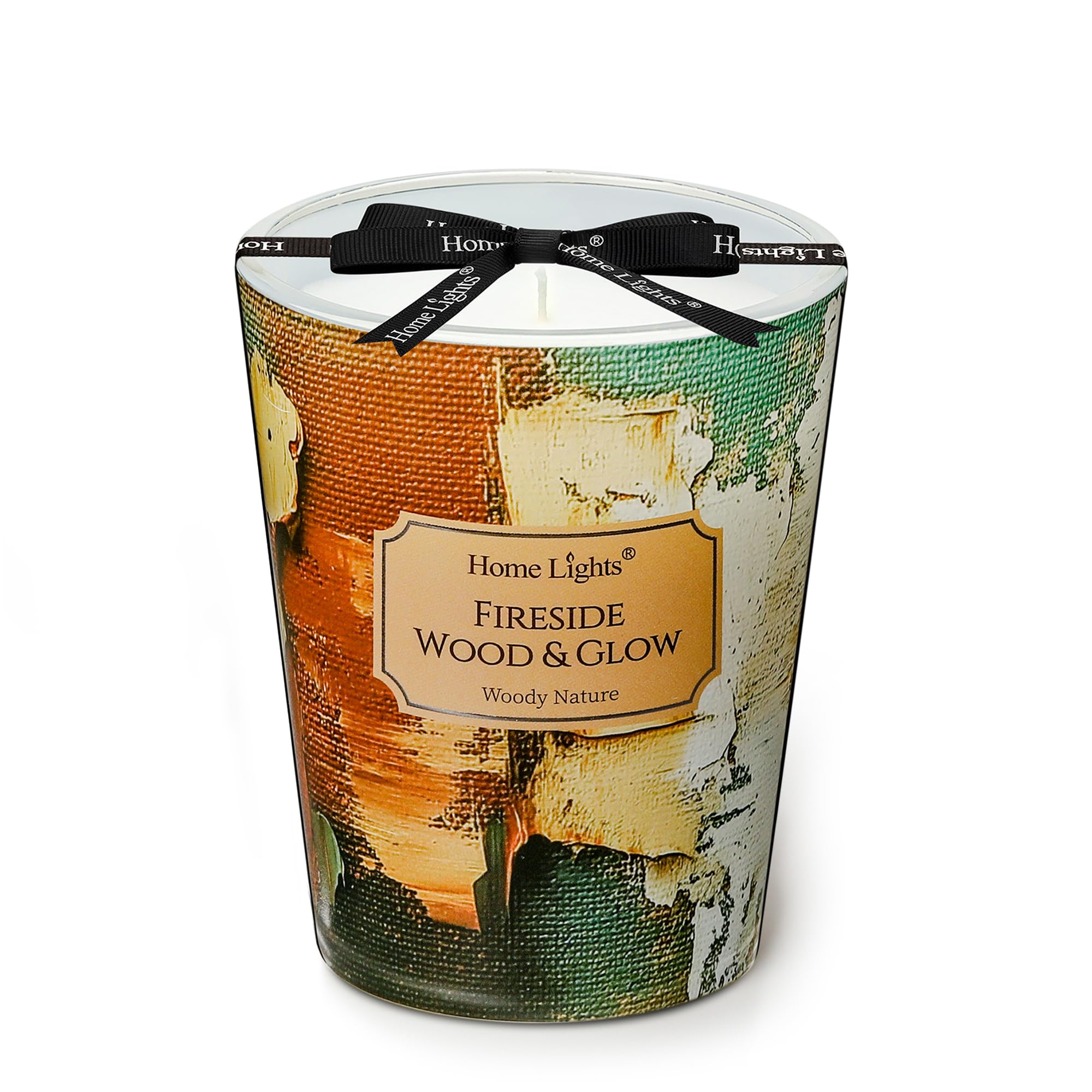 Home Lights 1-Wick Candles for Home Scented - 6.7oz Soy Wax Candle Long-Lasting Fragrance, Industrial Chic Home Decor and Housewarming Gifts, Fireside Wood &amp; Glow