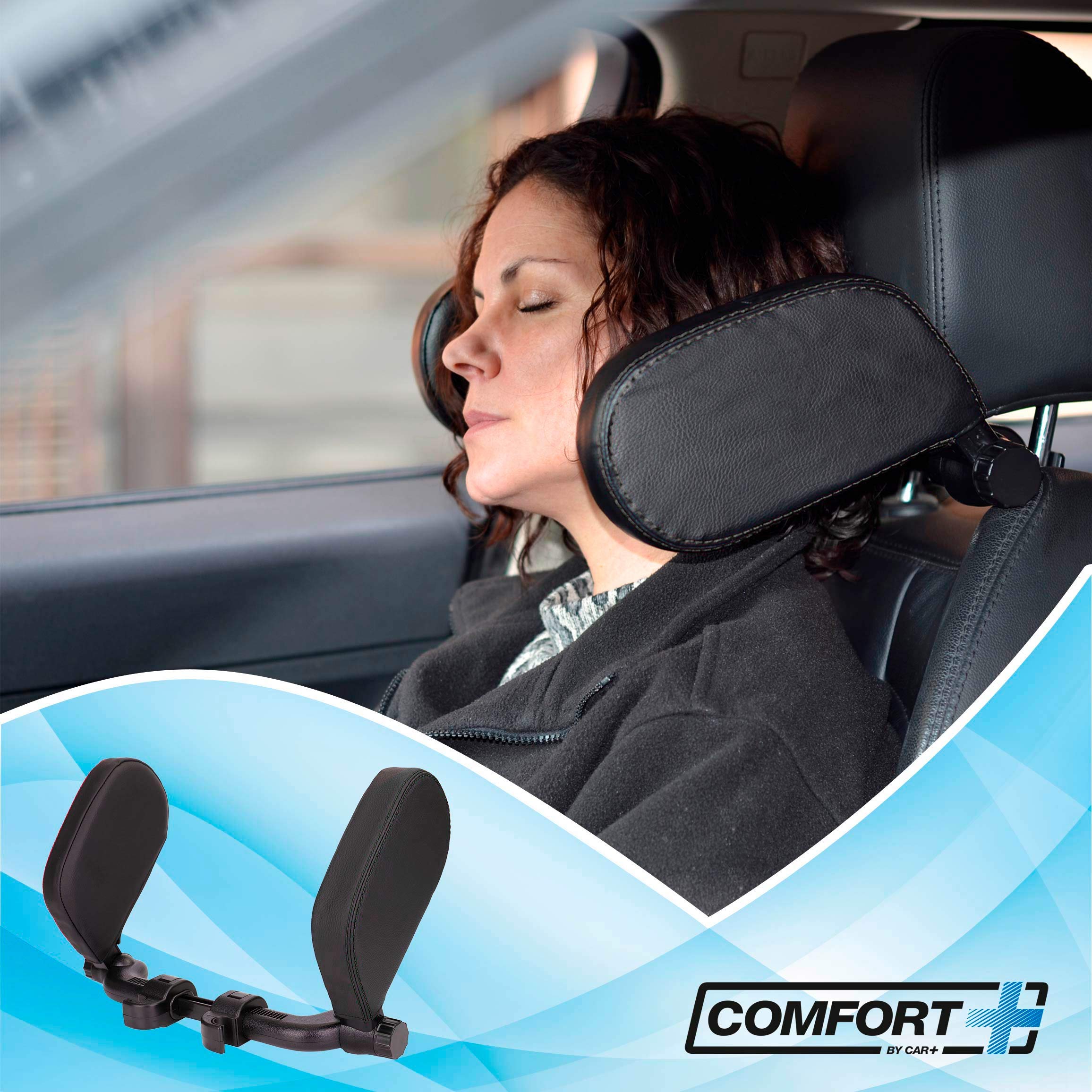 SUMEX Appuie-tête de Voiture, Double appuie-tête latéral pour siège de Voiture pour Enfants et Adultes de Voyage, Noir