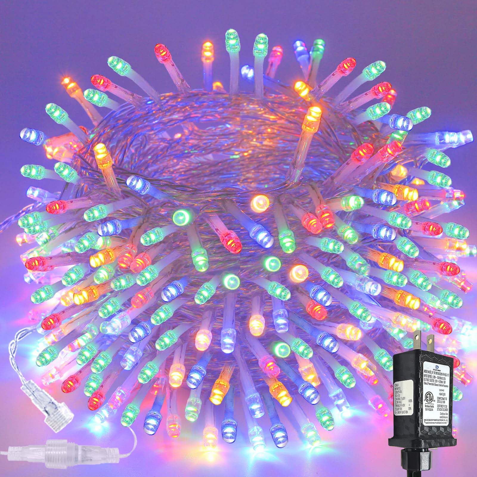 200 LED Connectable String Lights, 66FT Christmas Lights Outdoor Indoor