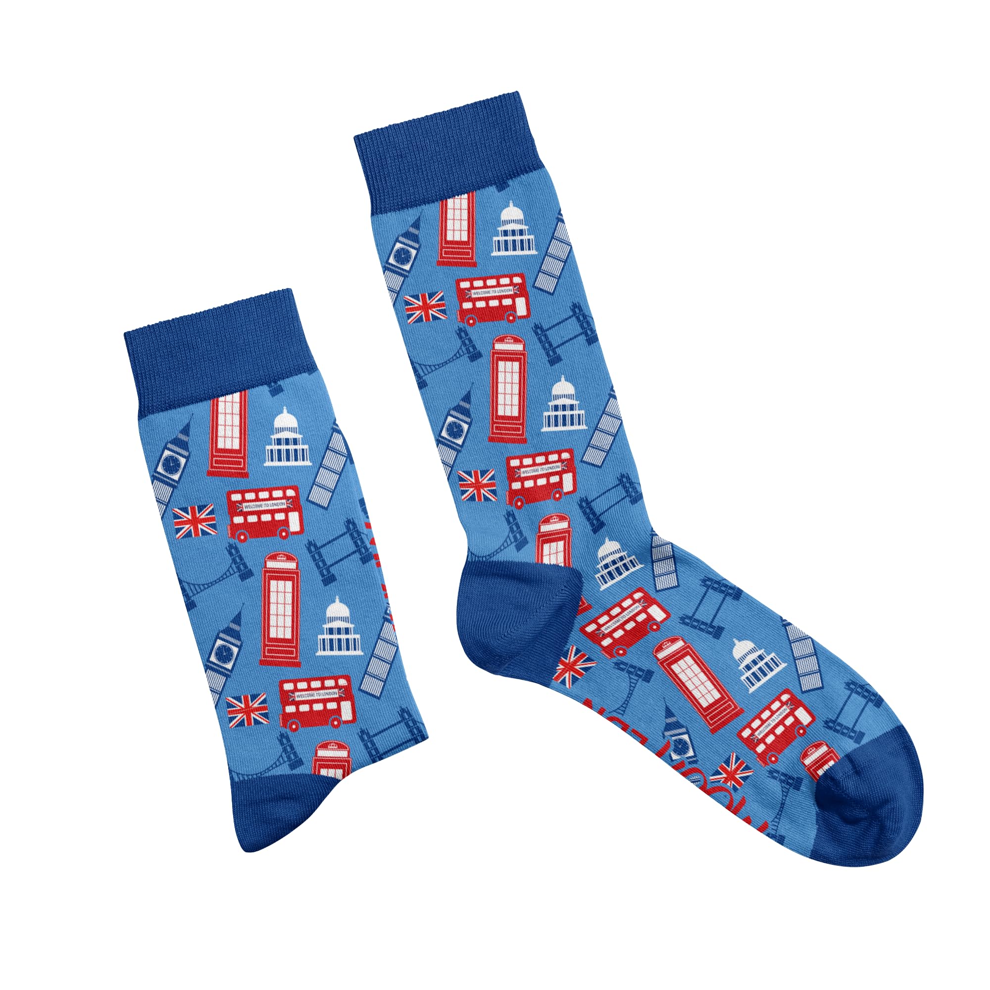 MOJA LDN Premium Funky Bamboo Socks - Soft and Stylish Bamboo Socks - Eco Friendly and Durable Men & Women Socks (UK, Numeric, 7, 11, Regular, Regular, Men, London)