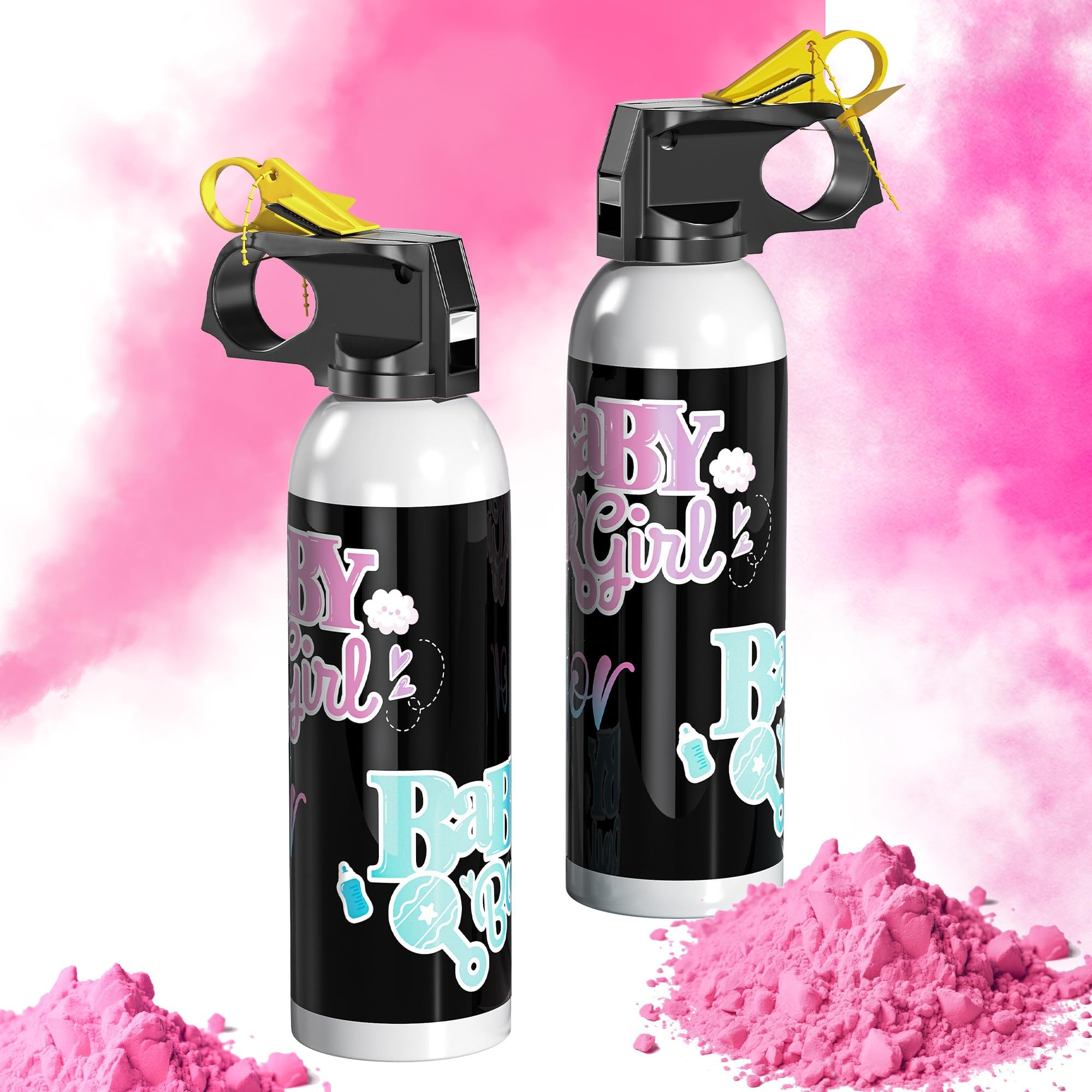 Gender Reveal Fire Extinguisher Color Blasters, 2 Pink Blasters