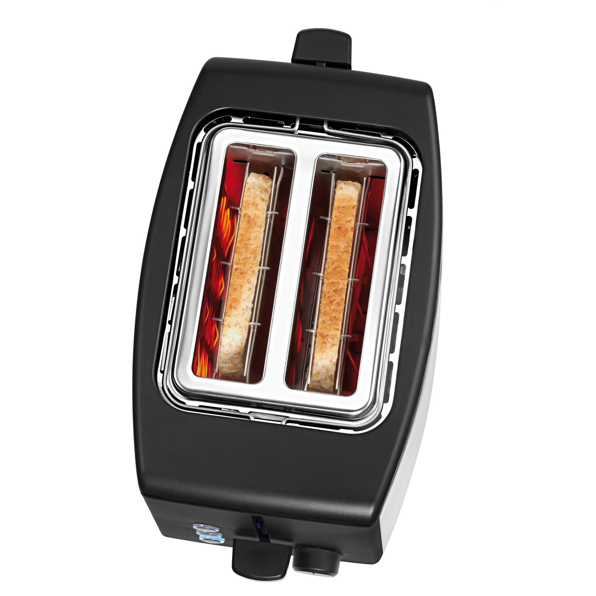 WMF Bueno - Tostadora, 800 W, Acero Inoxidable, 2 Ranuras, Cromargan Mate, Negro